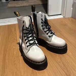 Dr. Martens White Leather Women's Boots